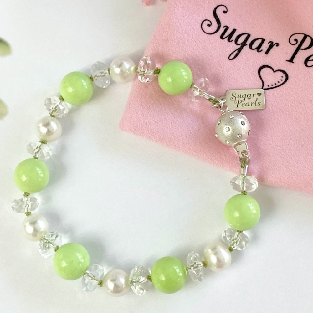 Green Turquoise, Pearl & Quartz Bracelet